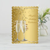 Invitation Crème d'or et d'ivoire Anniversaire (Debout devant)