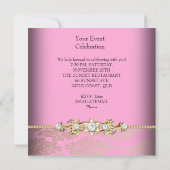 Invitation Crème d'or rose Embossée look élégant Party (Dos)