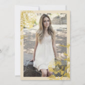 Invitation Crème d'or simple Floral Photo SURPRISE Sweet 16 (Dos)