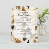 Invitation Crème dorée cuir de vache occidentale noir (Debout devant)