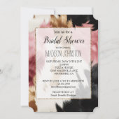 Invitation Crème dorée rose noir Cowgirl Cowhide (Devant)