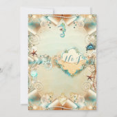 Invitation Crème enchantée sous perles de mer Ribbon Bridal (Dos)