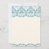 Invitation Crème et dentelle bleue Mariage musulman islamique (Dos)