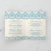 Invitation Crème et dentelle bleue Mariage musulman islamique (Intérieur)