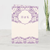 Invitation Crème et dentelle violette Mariage musulman islami (Dos)