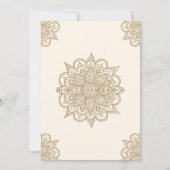 Invitation Creme et or Henna Mehndi Mariage musulman islamiqu (Dos)