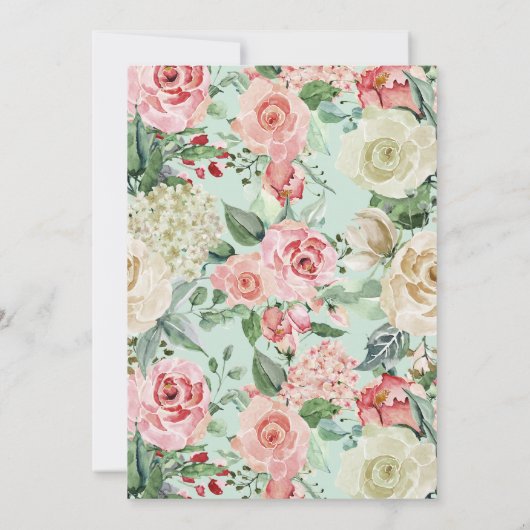 Invitation Crème et Rose | Romantic Spring Florals Mariage (Dos)