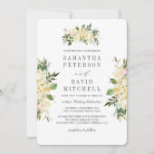 Invitation Crème et vert de forêt | Mariage végétal (Devant)