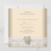 Invitation Crème Fleur Rose Blanche Fabuleux 50e anniversaire (Dos)