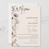 Invitation Crème Fleur sauvage mariage Élégante Moderne (Devant)