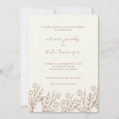 Invitation Crème Fleur sauvage moderne et Mariage en terre cu (Devant)