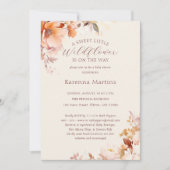 Invitation Crème Floral Automne Petit Baby shower Fleur sauva (Devant)