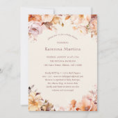 Invitation Crème Floral Automne Sexe Baby shower neutre (Devant)