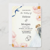 Invitation Crème Floral Rustique Mariage (Devant)