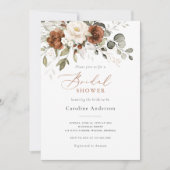 Invitation Crème florale Fête des mariées verte (Devant)