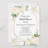 Invitation Crème florale géométrique Fête des mariées Roses b (Devant)