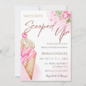 Invitation Crème Glace Budget Rangée Fête des mariées Rose (Devant)