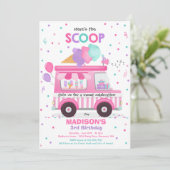 Invitation Crème glacée Anniversaire Fête Crème glacée Camion (Debout devant)