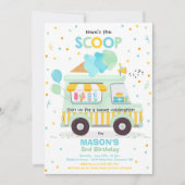 Invitation Crème glacée Anniversaire Fête Crème glacée Camion (Devant)