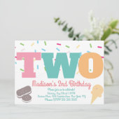 Invitation Crème glacée arrose les filles pastel fête d'anniv (Debout devant)