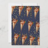 Invitation Crème glacée au chocolat doux Marine Bleu Annivers (Dos)