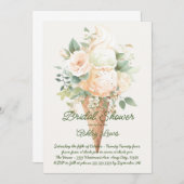 Invitation Crème glacée boho de la douche nuptiale verte (Devant / Derrière)