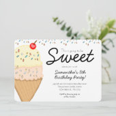 Invitation Crème glacée ça va être doux fête d'anniversaire (Debout devant)