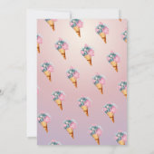 Invitation Crème glacée Cactus Fleurs été Anniversaire (Dos)