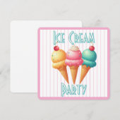 Invitation Crème glacée colorée (Devant / Derrière)