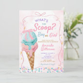Invitation Crème glacée colorée Bow Révélation de genre garço (Debout devant)