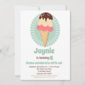 Invitation Crème glacée Cone Boys Filles Anniversaire Fête (Devant)