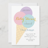Invitation Crème glacée Cone Scoop Baby shower pour enfants (Devant)