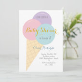 Invitation Crème glacée Cone Scoop Baby shower pour enfants (Debout devant)