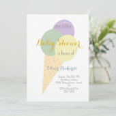 Invitation Crème glacée Cone Scoop Baby shower pour enfants (Debout devant)