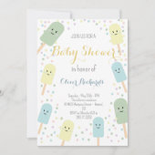 Invitation Crème glacée Cone Scoop Confetti Baby shower pour  (Devant)