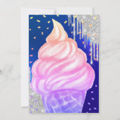 Invitation Crème glacée cool Cone Royal Blue Baby shower (Dos)