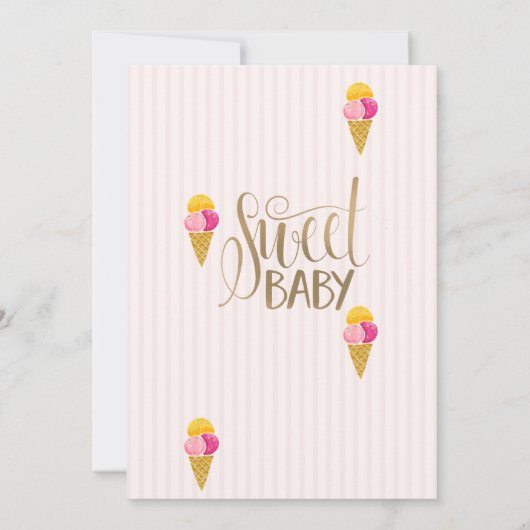 Invitation Crème glacée cool rayée Anniversaire (Dos)