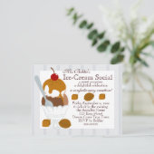 Invitation Crème glacée couverte de caramel (Debout devant)