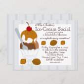 Invitation Crème glacée couverte de caramel (Devant / Derrière)