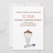 Invitation Crème glacée d'anniversaire moderne minimaliste si (Devant)