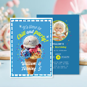 Invitation Crème glacée de frisson et de fête Anniversaire