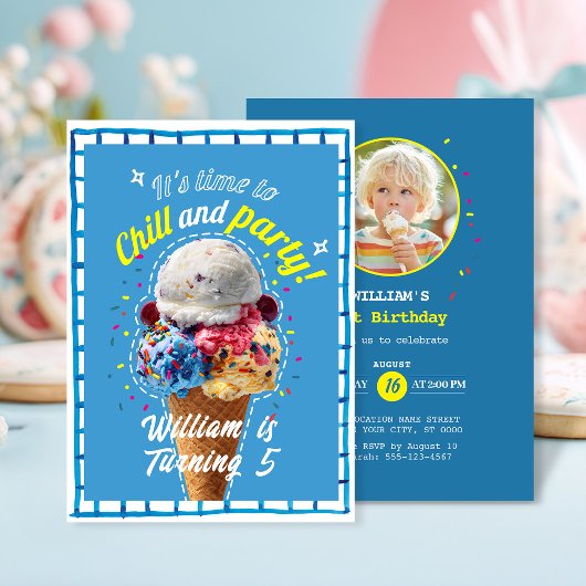 Invitation Crème glacée de frisson et de fête Anniversaire