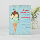 Invitation Crème glacée d'été Fête des mariées d'aquarelle mo (Debout devant)