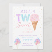 Invitation Crème glacée deux doux 2e anniversaire (Devant)