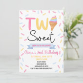 Invitation Crème glacée deux sucré 2ème fête d'anniversaire (Debout devant)