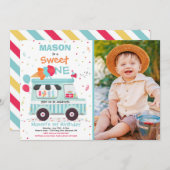 Invitation Crème glacée Douce Anniversaire Crème glacée Invit (Devant / Derrière)