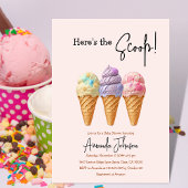 Invitation Crème glacée douce été ici Baby shower Scoop