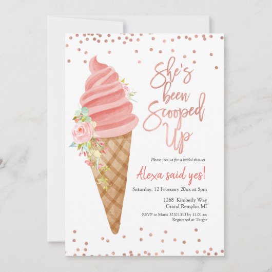 Invitation Crème glacée elle a été scoopée nuptiale douche (Devant)