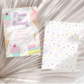 Invitation Crème glacée et gâteau 4e anniversaire