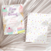 Invitation Crème glacée et gâteau 5e anniversaire